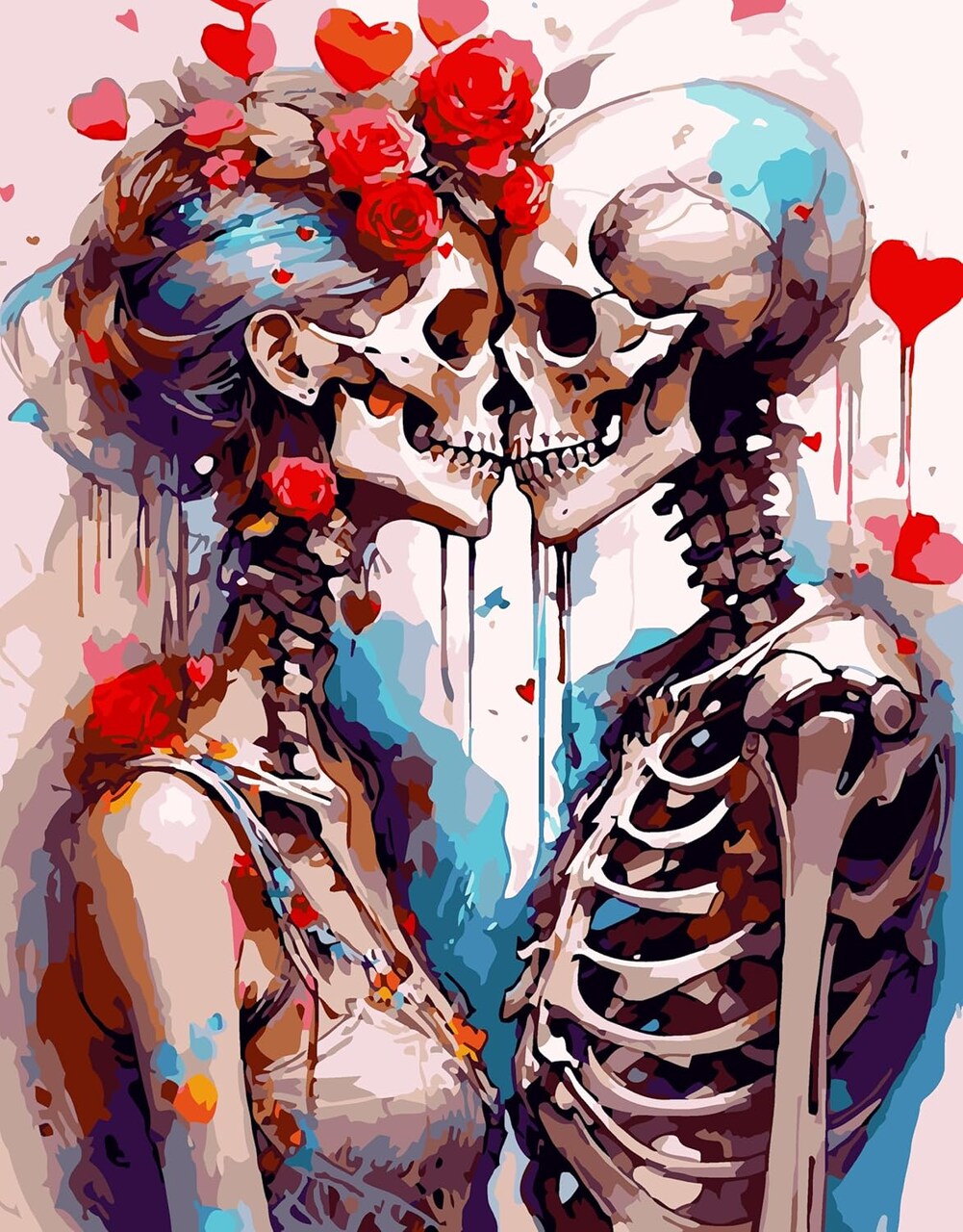 Paint by Numbers Kit for Adults – Sugar Skull DIY Acrylic Painting Set on Canvas, Beginner-Friendly Paint-by-Number Art for Relaxation & Home Decor, 16x20 Inch (No Frame)